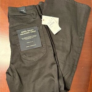 Good American Black Palazzo Crop Jeans